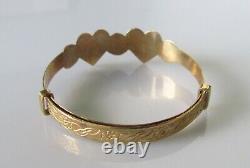 9ct Gold Bracelet Small 9ct Yellow Gold Heart Shape Expanding Bracelet Bangle