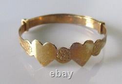 9ct Gold Bracelet Small 9ct Yellow Gold Heart Shape Expanding Bracelet Bangle