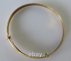 9ct Gold Bracelet Small 9ct Yellow Gold Patterned Expanding Bracelet Bangle