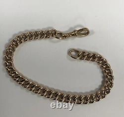 9ct Gold Bracelet Vintage 9ct Rose Gold Curb Link Bracelet 7.75 Inch
