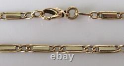 9ct Gold Bracelet Vintage 9ct Two Tone Gold Flat Link Bracelet (7 inches)
