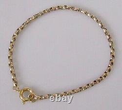 9ct Gold Bracelet Vintage 9ct Yellow Gold Faceted Belcher Chain Bracelet