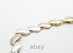 9ct Gold Bracelet Yellow White & Rose Gold Hallmarked 7 3/4'' 6.8grams gift box