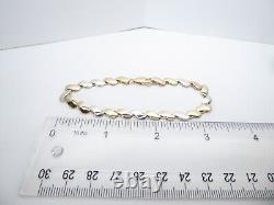 9ct Gold Bracelet Yellow White & Rose Gold Hallmarked 7 3/4'' 6.8grams gift box