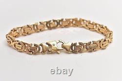 9ct Gold Byzantine Style link bracelet with heavy lobster clasp 17.5g