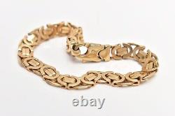 9ct Gold Byzantine Style link bracelet with heavy lobster clasp 17.5g
