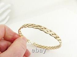 9ct Gold Celtic Bangle Slave Hallmarked 7.75'' 15.3grams with gift box