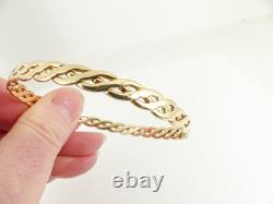 9ct Gold Celtic Bangle Slave Hallmarked 7.75'' 15.3grams with gift box