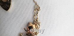 9ct Gold Charm Bracelet 9 charms