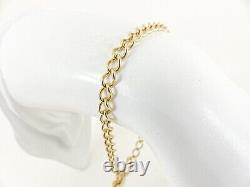 9ct Gold Charm Bracelet Curb with Padlock Clasp Hallmarked 7.2grams 7.75'' Boxed