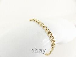 9ct Gold Charm Bracelet Curb with Padlock Clasp Hallmarked 7.2grams 7.75'' Boxed