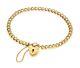 9ct Gold Charm Bracelets Diamond Cut Round Curb Link Heart Locket Padlock Boxed