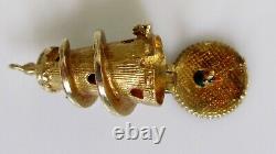 9ct Gold Charm Vintage 9ct Gold Enamelled Girl Helter Skelter Charm (Opens)