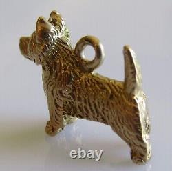 9ct Gold Charm Vintage 9ct Yellow Gold Cairn Terrier Dog Charm