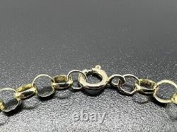 9ct Gold Chunky 5.0mm Wide Plain & Round Links 7 Belcher Bracelet UK Hallmark