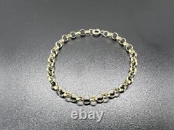 9ct Gold Chunky 5.0mm Wide Plain & Round Links 7 Belcher Bracelet UK Hallmark