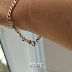 9ct Gold Chunky vintage Albert Chain Bracelet 7.5 INCHES Long Stunning