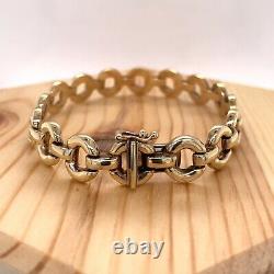 9ct Gold Circular Link Bracelet 7.5 Inch