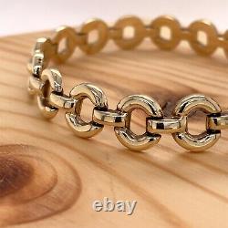 9ct Gold Circular Link Bracelet 7.5 Inch