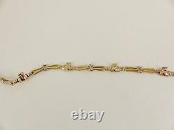 9ct Gold Claddagh Bracelet Hallmarked 7.5'' 19.3 cm 4.3 grams with gift box
