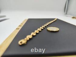 9ct Gold Coffee Bean Bracelet 22cm HALLMARKED