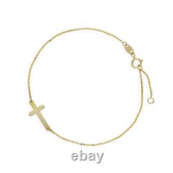 9ct Gold Cross Bracelet 5.5 Inches 6.5 Inches 7 Inches