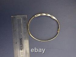 9ct Gold & Crystal Vintage 1990s Bangle Hallmarked Rare Find Hardly Worn. In Box
