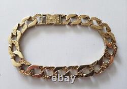 9ct Gold Curb Bracelet 10 inch 52.6g