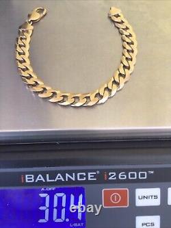 9ct Gold Curb Bracelet 30.3g 8.5 10mm