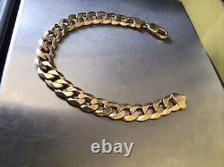 9ct Gold Curb Bracelet 30.3g 8.5 10mm