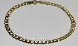 9ct Gold Curb Bracelet 7.5 inch 3.5MM Width Solid 9K Gold