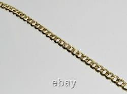 9ct Gold Curb Bracelet 7.5 inch 4MM Width Solid 9K Gold