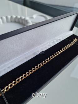 9ct Gold Curb Bracelet 8 Solid 16.3g Hallmarked 375