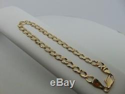 9ct Gold Curb Bracelet 8 inch B965