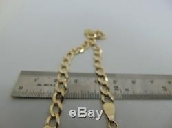 9ct Gold Curb Bracelet 8 inch B965