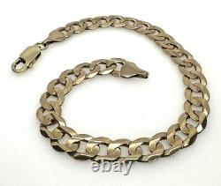 9ct Gold Curb Bracelet 9K Yellow Gold Curb Link Men's Bracelet 7.5 Inch 7mm Gift