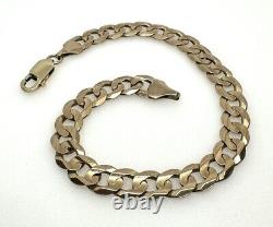 9ct Gold Curb Bracelet 9K Yellow Gold Curb Link Men's Bracelet 7.5 Inch 7mm Gift
