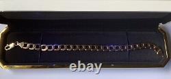 9ct Gold Curb Bracelet 9 inches 22 Grams Made In Italy