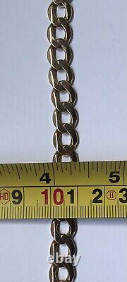 9ct Gold Curb Bracelet 9 inches 22 Grams Made In Italy