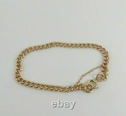 9ct Gold Curb Bracelet Albert Watch Chain Antique Hallmarked 8.25'' 12.7 grams