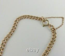 9ct Gold Curb Bracelet Albert Watch Chain Antique Hallmarked 8.25'' 12.7 grams