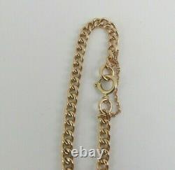 9ct Gold Curb Bracelet Albert Watch Chain Antique Hallmarked 8.25'' 12.7 grams