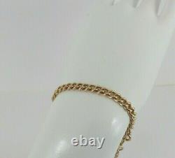 9ct Gold Curb Bracelet Albert Watch Chain Antique Hallmarked 8.25'' 12.7 grams