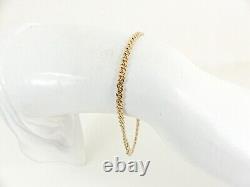 9ct Gold Curb Bracelet Bar Solid Link Hallmarked 4.2 grams 7.5'' with Gift Box