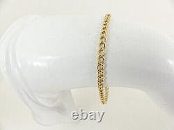 9ct Gold Curb Bracelet Charm with Padlock Clasp Hallmarked 4.9 grams 7.5'' Boxed