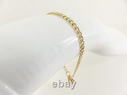 9ct Gold Curb Bracelet Charm with Padlock Clasp Hallmarked 4.9 grams 7.5'' Boxed