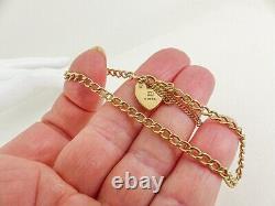 9ct Gold Curb Bracelet Charm with Padlock Clasp Hallmarked 4.9 grams 7.5'' Boxed