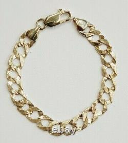 9ct Gold Curb Bracelet Child Solid New 5.9 grams Plain & Barked