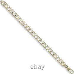 9ct Gold Curb Bracelet Child Solid New 5.9 grams Plain & Barked