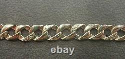 9ct Gold Curb Bracelet Child Solid New 5.9 grams Plain & Barked